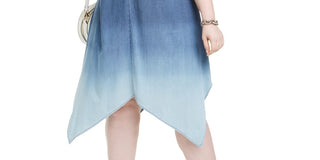 Vestido feminino com bainha de lenço ombré da INC International Concepts, azul, tamanho 2X