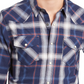 Camisa xadrez masculina American Rag Western azul marinho tamanho XX-G