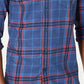 Camisa xadrez masculina American Rag com acabamento contrastante, tamanho grande, azul marinho