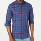 Camisa xadrez de algodão American Rag masculina Mark, tamanho XS, azul-marinho