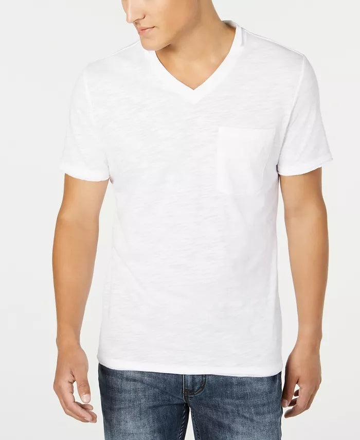 Camiseta masculina com decote em V e bolso, tamanho médio, da INC International Concepts