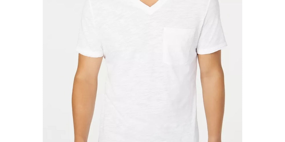 Camiseta masculina com decote em V e bolso, tamanho médio, da INC International Concepts