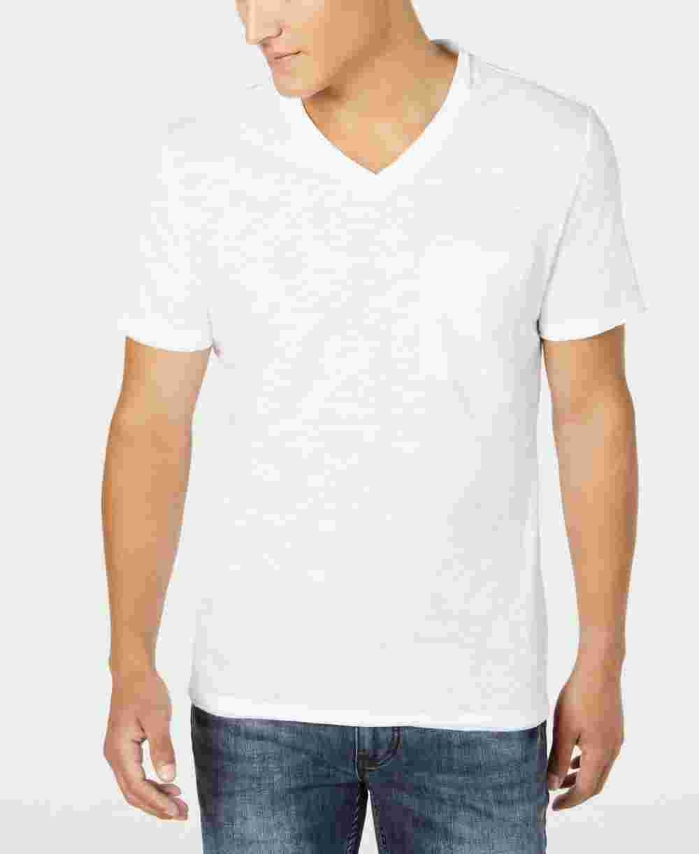 Camiseta masculina com decote em V e bolso, tamanho pequeno, da INC International Concepts