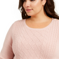 Suéter feminino plus size de tricô trançado Charter Club, rosa, tamanho 0X