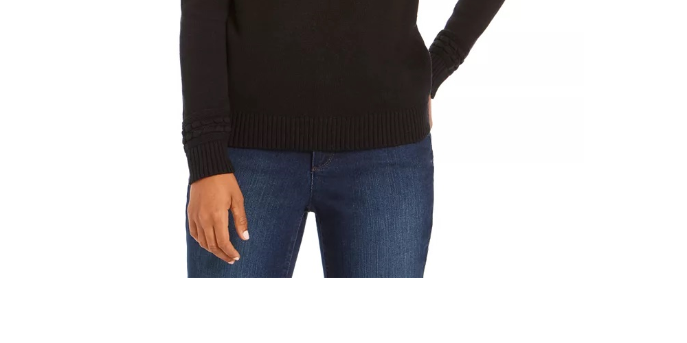 Suéter feminino Charter Club Petite Lurex em malha bege escuro, tamanho X-G