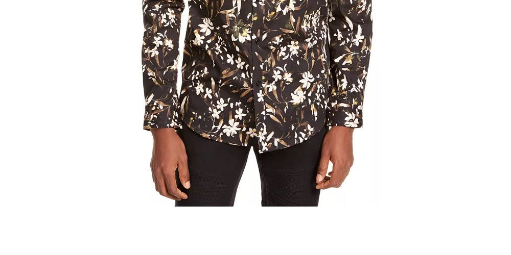 Camisa floral masculina Dominic da INC International Concepts, preta, tamanho XX-G