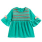 Primeiras impressões para bebês meninas blusa franzida verde tamanho 6-9 meses