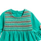 Primeiras impressões para bebês meninas blusa franzida verde tamanho 6-9 meses