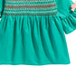 Primeiras impressões para bebês meninas blusa franzida verde tamanho 6-9 meses