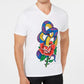 Camiseta masculina com strass e cobra da INC International Concepts, branca, tamanho XXX-G