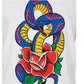 Camiseta masculina com strass e cobra da INC International Concepts, branca, tamanho XXX-G