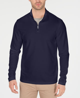 Suéter Alfani Masculino Texturizado com Zíper de 1/4 Azul Marinho Tamanho XX-G