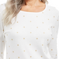 Karen Scott Blusa Feminina Glitter Starburst Gola Redonda Branca Tamanho X-G