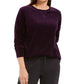 Karen Scott Suéter Feminino Manga Longa Gola Redonda Roxo Tamanho Pequeno X-Grande
