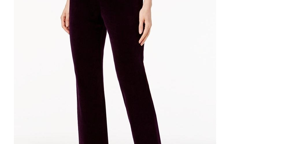 Calça esportiva feminina Karen Scott de veludo roxa tamanho X-G