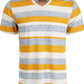 Camiseta listrada masculina American Rag com decote em V, amarela, tamanho grande
