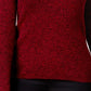 Karen Scott Suéter feminino canelado com decote em V, vermelho, tamanho XX-G