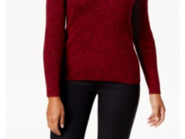 Karen Scott Suéter Feminino de Algodão com Gola V Vermelho Tamanho Médio