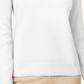 Karen Scott Suéter feminino de algodão com gola alta, tamanho pequeno, branco, tamanho grande