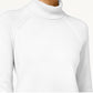 Karen Scott Suéter feminino de algodão com gola alta, tamanho pequeno, branco