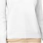 Karen Scott Suéter feminino de algodão com gola alta, tamanho pequeno, branco