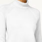 Karen Scott Suéter feminino de algodão com gola alta, tamanho pequeno, branco, tamanho grande