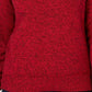 Karen Scott Suéter Feminino de Gola Alta em Algodão Marmoreado Vermelho Brilhante Tamanho X-S