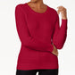 Karen Scott Suéter Feminino Petite Cotton Cable-Knit Vermelho Tamanho Petite X-Large