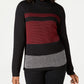 Karen Scott Suéter Feminino Petite Colorblock Algodão Gola Alta Branco Tamanho Petit