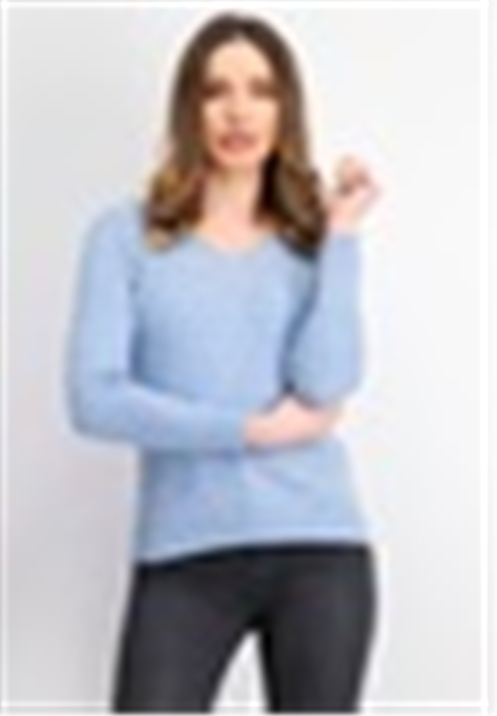 Karen Scott Suéter feminino de tricô com decote em V, tamanho pequeno, azul, tamanho grande