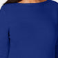 Karen Scott Suéter Feminino de Algodão com Gola Canoa Azul Tamanho XS