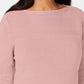Karen Scott Suéter Feminino de Algodão com Gola Canoa Rosa Tamanho Grande
