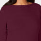 Karen Scott Suéter Feminino de Algodão com Gola Canoa Vermelho Tamanho XS