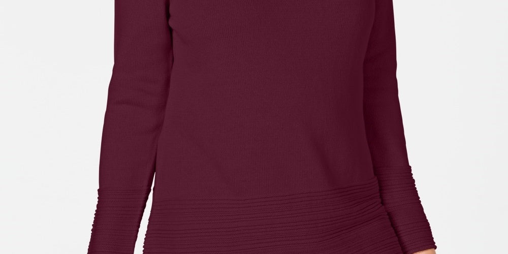 Karen Scott Suéter Feminino de Algodão com Gola Canoa Vermelho Tamanho XS