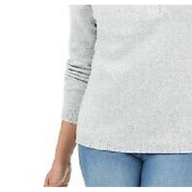 Karen Scott Suéter Henley de Algodão com Acabamento em Ferragens Feminino Branco Tamanho Pequeno Médio