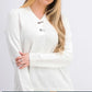 Karen Scott Suéter Henley Feminino de Algodão Branco Tamanho Pequeno