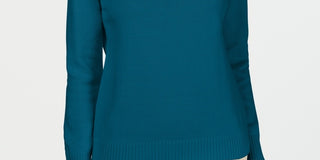 Karen Scott Suéter Feminino de Algodão com Zíper e Gola Verde Tamanho XS