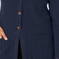 Karen Scott Cardigan Feminino com Botões Frontais e Pontos Mistos, Azul Marinho, Tamanho XS