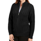Cardigan feminino Karen Scott com zíper e tricô, preto, tamanho XS