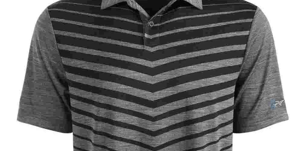 Polo masculino Attack Life Ombre Chevron Jacquard preto tamanho pequeno