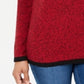 Karen Scott Suéter Feminino de Algodão com Acabamento Contrastado Vermelho Brilhante Tamanho XS