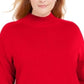 Karen Scott Suéter feminino plus size de algodão com gola alta, vermelho brilhante, tamanho 0X