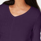 Suéter feminino Karen Scott de algodão com pontos mistos, roxo, tamanho X-S