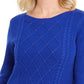 Karen Scott Suéter Feminino Tricô com Cordão e Contas Azul Tamanho P