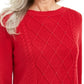 Karen Scott Suéter Feminino de Tricô com Contas Vermelho Tamanho Médio