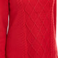 Karen Scott Suéter Feminino de Tricô com Contas Vermelho Tamanho Médio