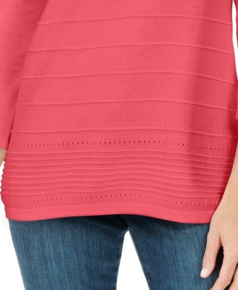 Karen Scott Suéter Feminino Manga 3/4 Canelado Laranja Tamanho Médio