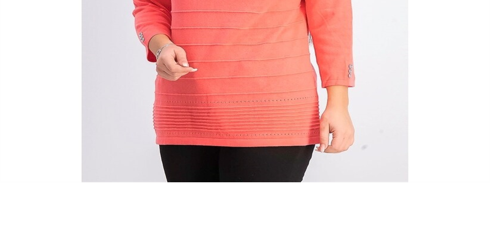 Karen Scott Suéter Feminino Manga 3/4 Canelado Laranja Tamanho P