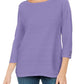 Karen Scott Suéter Feminino Manga 3/4 Canelado Roxo Tamanho Grande
