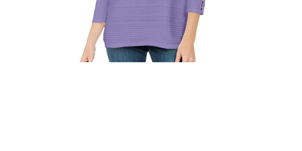 Karen Scott Suéter Feminino Manga 3/4 Canelado Roxo Tamanho Grande